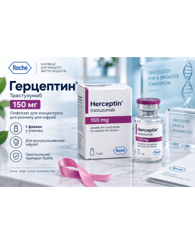 Герцептин (Herceptin) Трастузумаб 150 мг №1 — ліофілізат для розчину для інфузій, Roche