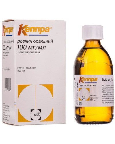 Кеппра оральн сироп 100мг/300 мл